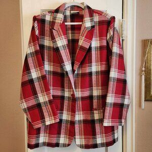 Vintage Red Plaid Blazer